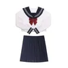 japanese School Uniform White Navy Seifuku Schoolgirl Sailor Suit Student Girls High School Uniforms Costume Women Sexy JK Skirt P6BD#