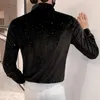 Chemises décontractées pour hommes PFHQ Full Sky Star Sequin Trendy Handsome Délicatesse Haute Qualité Personnalité Slim Polyvalent Tops Printemps 21Z3854