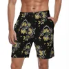Men's Shorts Summer Gym Male Gold Butterfly Sports Gears Print Pattern Beach Y2K Retro Fast Dry Trunks Plus Size