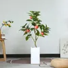 Fleurs décoratives 120 cm grand pommier artificiel en pot plantes de simulation bonsaï en plastique faux fruits noël bureau salle jardin fête