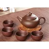 5pcs Kung Fu Tea Set 1 Teapot 4 Cups Set 100ml Chinese Xi Shi Porcelain Tea Sets Ceramic Yixing Purple Clay Kettle 240315
