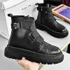 Boots Men Boots Outdoor Fashion High Top Men Chaussures Lace Up Up Black Men Sneakers