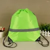 Drawstring 10 Pcs Students Camping Outdoor Gym Pouch School Walking Travel Sport Reflective Strap Storage Bags Large Capacity