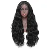Nxy vhair wigs rongduoyi svart hår långt rakt syntetiskt naturligt babyhair spets frontfiber peruk smink dagligen kvinnor bär 240330