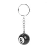 Porte-clés 10x Billard Ball Porte-clés Bague Happy No. 8