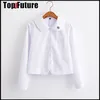 Sakura broderi japansk studentflicka skola jk enhetlig topp medelhögskolan uniform LG Kort ärm Sailor Suit Shirt N67W#