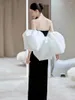 Runway Dresses Black Velvet Celebrity Off The Shoulder Saudi Arabia Mermaid Boat Neck Zipper Woman Ceremony Party Evening Gowns 2024