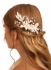 SIRE BRIDAL HEADWEAR WOMEN HAIR COMB COMBERAMIC FRヘッドピース結婚式の髪の髪の毛はエレガントな魅力的な人G5PD＃を去ります