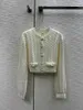 Women's Knits Celebrity Temperament Cardigan Fashion Sweet Age Reducing Fried Dough Twists Stripe Pearl Button Sweater