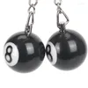 Porte-clés 10x Billard Ball Porte-clés Bague Happy No. 8