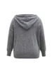 OneLink Woolen Solid Grey Butts Up Hoodie 2022 Autumn Winter Plus Size Women Cardigan Sweater Oversize Knit Jacket Clothing R3fs#