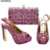 Dress Shoes Arrival Italian Ladies And Bags To Match Set Decorated With Rhinestone Bag African Sets 2024 Pumps Women