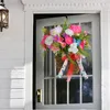 Decorative Flowers Berries And Wildflowers Door Hanging Basket Wreath Spring Decoration Imitation Simply Soft Cotton Rounds Front Porch