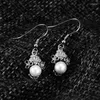 Dangle Earrings 925 Sterling Silver Pearl For Women Real Fine Jewelry Party Wedding Flower