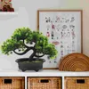 Decorative Flowers Welcome Pine Flower Potted Plant Home Fake Bonsai Plastic Ornament Decors Guest-Greeting Dinning Table