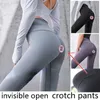 Leggings femininas zíper invisível Croth de ioga de gripes abertos PLUS PLUS TAMANHA CASAIS ALTA CAIS TRUSHERS ARTIBO DRAPA DAPAÇÃO DAPAÇÃO CLOT DAKP