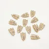 Componenti Nuovo arrivo 18x10mm 50pcs zirconia cubica foglie fascino per collana/orecchini fatti a mano, reperti di accessori per gioielli