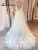 Correos de espagueti Boda de encaje vintage DR With V Skinline Bride Dr Tulle Beach Vestido de novia Trouwjurk Lakshmigown 28ag#