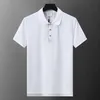 Polo da uomo Polo firmata per il focus della moda maschile Ricamo a righe con quadri bodybuilding stampa abbigliamento T-shirt per abbigliamento T-shirt da uomo in bianco e nero #a35