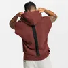 Gymmen Mens Brand Clothing Bodybuilding Cotton Hooded Tank Top Sleeveless Vest Sweatshirt Fitness Workout Sportwear Tops Male 240327