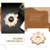 装飾的な置物6PCSクリスタルボールディスプレイスタンド木製球体ホルダーホルダー