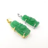 Ciondolo per collane con ciondolo 25X12MM Giada verde con taglio cavo intagliato Amuleto buddista di Buddha 1 PZ