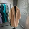 Fashion Classic Women's Ox horn button your Coat 2023 Autumn/Winter Mid length version profile Lapel Camel Wool Coat for Women