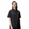 Cook Jacket för kvinnor Kort ärm högkvalitativ kockskjorta Restaurang Waitr Workwear Hotel Kitchen Handringsarbetet Arbete Uniform L7BC#