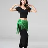 Lady Women Belly Dancing Dr midjekedjebälte glänsande Hula Stage Show Accores Bellydance Costume Prop Belly Dance Kjol M08J#