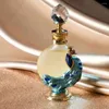 Lagringsflaskor retro stil påfågel bröllop firande kosmetik container eterisk oljeflaska påfyllbar arabisk parfym