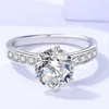 Pierścionki ślubne 2 karat 925 Sterling Silver 8 mm Gra Moissanite Diamond Wedding Pierścień Pierścień dla kobiet luksusowy prezent biżuteria 24329