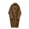 Fashion Classic Women's Ox horn button your Coat 2023 Autumn/Winter Mid length version profile Lapel Camel Wool Coat for Women