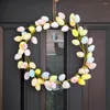 Party Decoration Easter Decorations Handgjorda äggkrans med lanyard festlig ytterdörr Garland väggprydnad för DIY -dekor hem