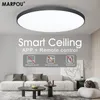 MARPOU 220V 36W 50W 80W Inteligentne okrągłe światło sufitowe z aplikacją Bluetooth zdalne sterowanie wodoodpornym sufitem Light Bathern Kitchen