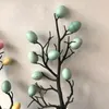 Flores decorativas ovos de páscoa flor artificial ramo criativo suprimentos de festa de plástico decoração diy