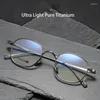 Sonnenbrillenrahmen Reines Titan Männer Spektakel Mode Retro Runde Brillen 2024 Ultraleichte optische verschreibungspflichtige Brillengestelle Frau