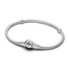 2024 New 925 Sterling Silver Moments Rose in Bloom Clasp Snake Chain Bracelet Studded Chain Slider Bracelets Fit Charms Women Gifts Luxury jewelry