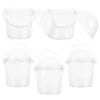 Tazas desechables pajitas 5 pcs cubo de palomitas de maíz portátiles cubierta de almacenamiento de alimentos recipiente de plástico para galletas