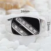 Eulonvan 925 sterling Silver jewelery finger rings for men Black Resin and white Cubic Zirconia drop S3777 size 6 13 240322