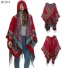 Sjaals 2024 Luxe Kapmantel Vrouwen Warm Hart Wraps Sjaal Dikke Print Sjaal Dames Deken Foulard Winter Pashmina Cape Tippet