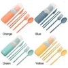 Ensemble de vaisselle pour le bureau étudiant Portable Wheat Prew Cutlery Spoon Fork Table Valer