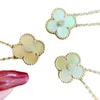 Designer Brand Hoge Versie van Clover ketting dames glod dik vergulde 18k rose goud klein beimu jade merg