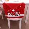 Чехлы на стулья 2024 год Ноэль Санта-Клаус Рождественский обеденный стол Красная шляпа Назад Рождественские украшения для дома