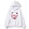 Par Hoodies Bubu tittar på film med dudu plus size sweatshirt carto kawaii tryck pullover harajuku män kvinnor sudaderas j1mq#