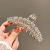 Barrettes à cheveux Barrettes 2023 Élégant Vague Strass Perle Griffe Épingles À Cheveux Femmes Mode Grab Clip Pour Fille Ornement Cadeaux Drop Livraison Otk9H