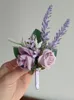 Violet Boutniere Accessoires de mariage Butthole Hommes Mariée Demoiselle d'honneur Lavande Artificielle Frs Bal Corsage Table Decorati p2ay #