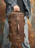 Nasva oryginalna skórzana męska torba wielofunkcyjna vintage plecak crossbody torebka torba cylindra q9xl#