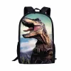 Bolsas fofas 3D Dinosaur Print Kids School School Backpack para meninas para meninos Bolsa de livros de estudantes Mochila de escolaridade de grande capacidade