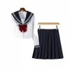 japanische Stil S-2xl Schüler Mädchen Schule Uniformen Mädchen Marine Kostüm Frauen sexy Navy JK Anzug Sailor Bluse Plissee Rock K1E4#