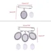 Broches diy bandeja broche quadro de renda de casamento oval vidro po pingente adequado para uso de artesanato de férias